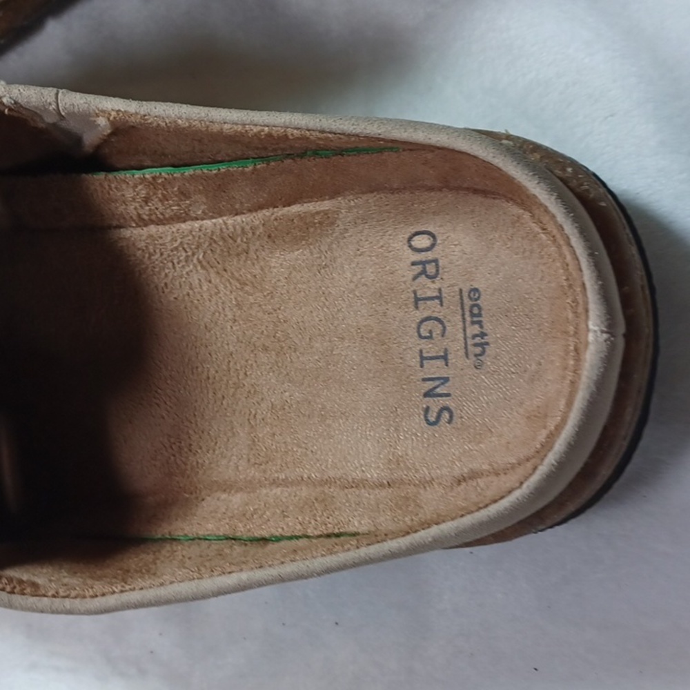 Earth Orgin Womans Tan Suede Clog Cork Slip On Comfort Shoes Sz 6 W New - Picture 5 of 11